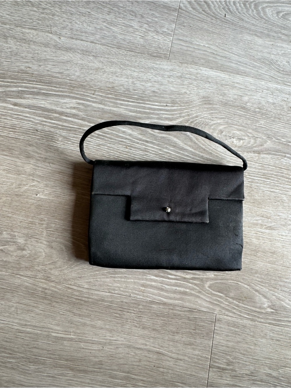 Vintage black satin handbag